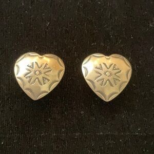 Sterling clip on heart earrings